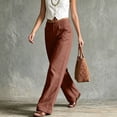 thumbnail image 5 of Qingpeng Womens Wide Leg Lounge Pants Casual Travel High Waisted Trousers Loose Fit Summer Flowy Pants with Pockets, 5 of 8