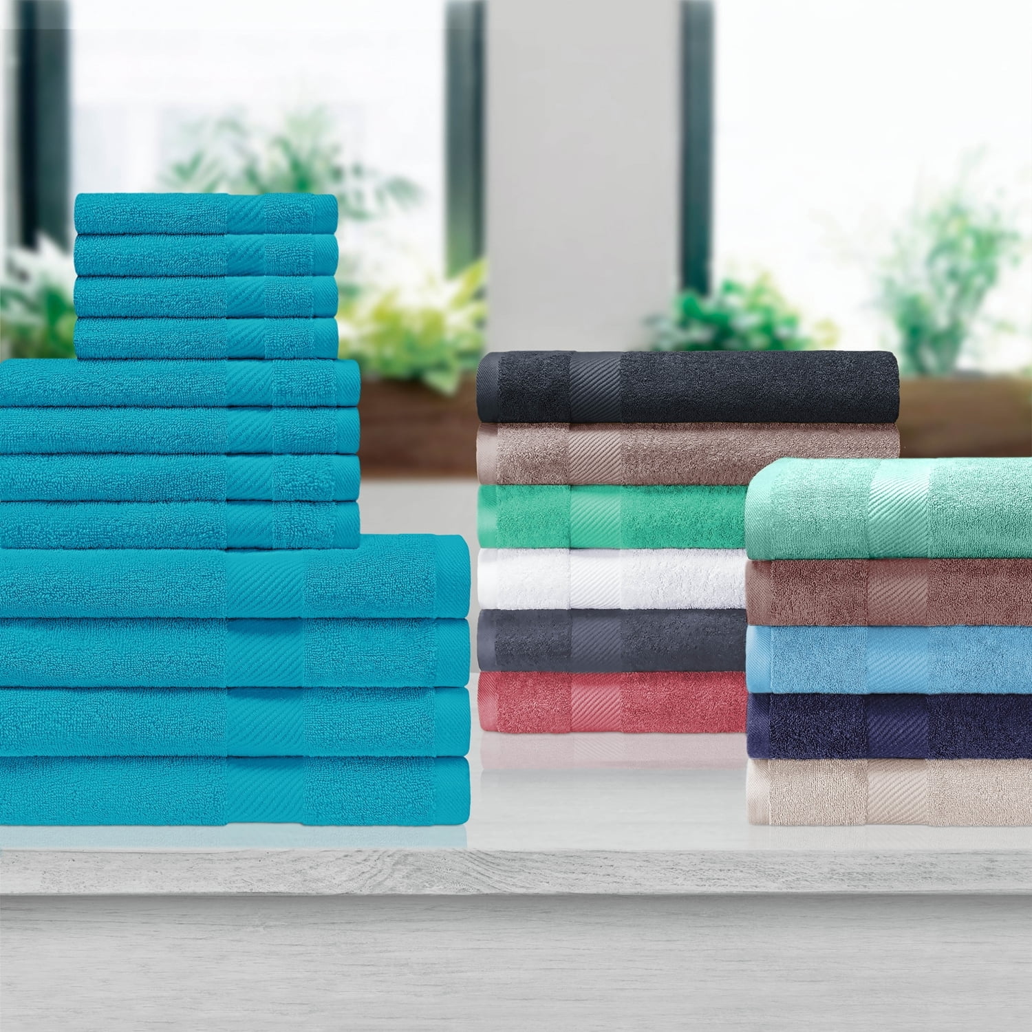 Superior Egyptian Cotton Medium Weight Washcloth Towel Set of 10 - On Sale  - Bed Bath & Beyond - 3450471