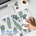 thumbnail image 4 of Long Mouse Pads for Desk,Blue Boho Tribal Feathers Pattern Desk Mats on Top Of Desks, Desk Mouse Pad Extra Large with 3mm Non-Slip Base and Stitched Edge for Gaming,Office,Work,Home 31.5"x11.8", 4 of 6