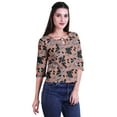 thumbnail image 2 of Moomaya Printed Keyhole Neck Ring Top Casual 3/4th Sleeve Tees Tank Tunic Top, 2 of 5