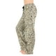 thumbnail image 3 of Pantalones de pijama Augper para mujer, cómodos, con estampado de leopardo, bolsillos y cordón de algodón., 3 of 4