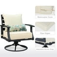 thumbnail image 6 of BPS 23x26x5 inch Outdoor Deep Seat Cushion, Water-Resistant Patio Furniture Cushions for Outdoor Chairs, Sofa, Couch, 2-Piece, Pale Yellow, 6 of 8