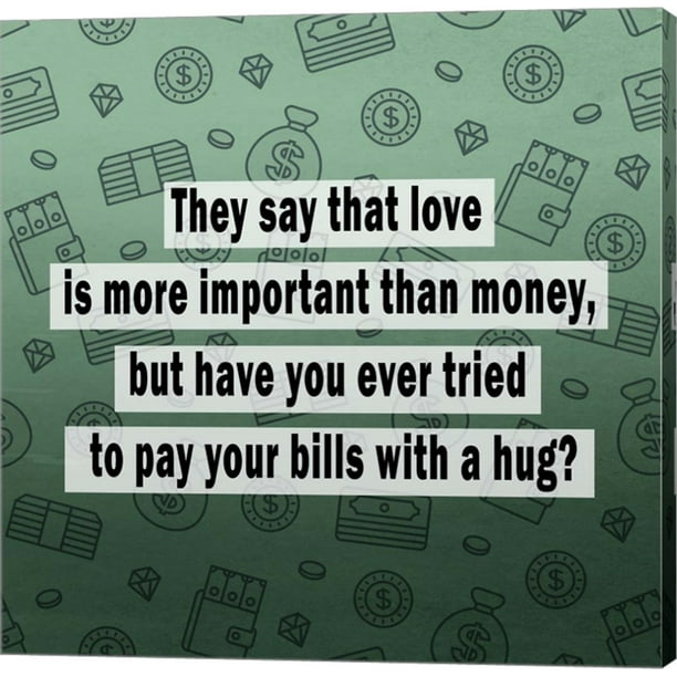 Love vs. Money II by Quote Master, Canvas Wall Art, 12W x 12H - Walmart