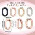 thumbnail image 2 of 1 Box 24Pcs Spring O Rings Purse Ring Clips Rounded Rectangle Oval Rose Gold Black Purse Buckle Hardware Carabiner Clips Keyring Snap Hooks Trigger Spring O Rings for Jewelry Making Kits DIY, 2 of 9