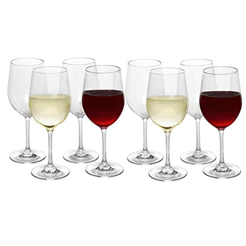 Unbreakable Wine Glasses 12 ounces - Set of 8 - Tritan - Shatterproof, Reusable, Dishwasher Safe
