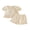 Khaki, variant on Cenuakty Toddler 0-3T Girls Summer Outfit Ruffled Hem Button up Short Sleeves T-Shirt and Elastic Shorts Set Cute 2 Piece Clothes