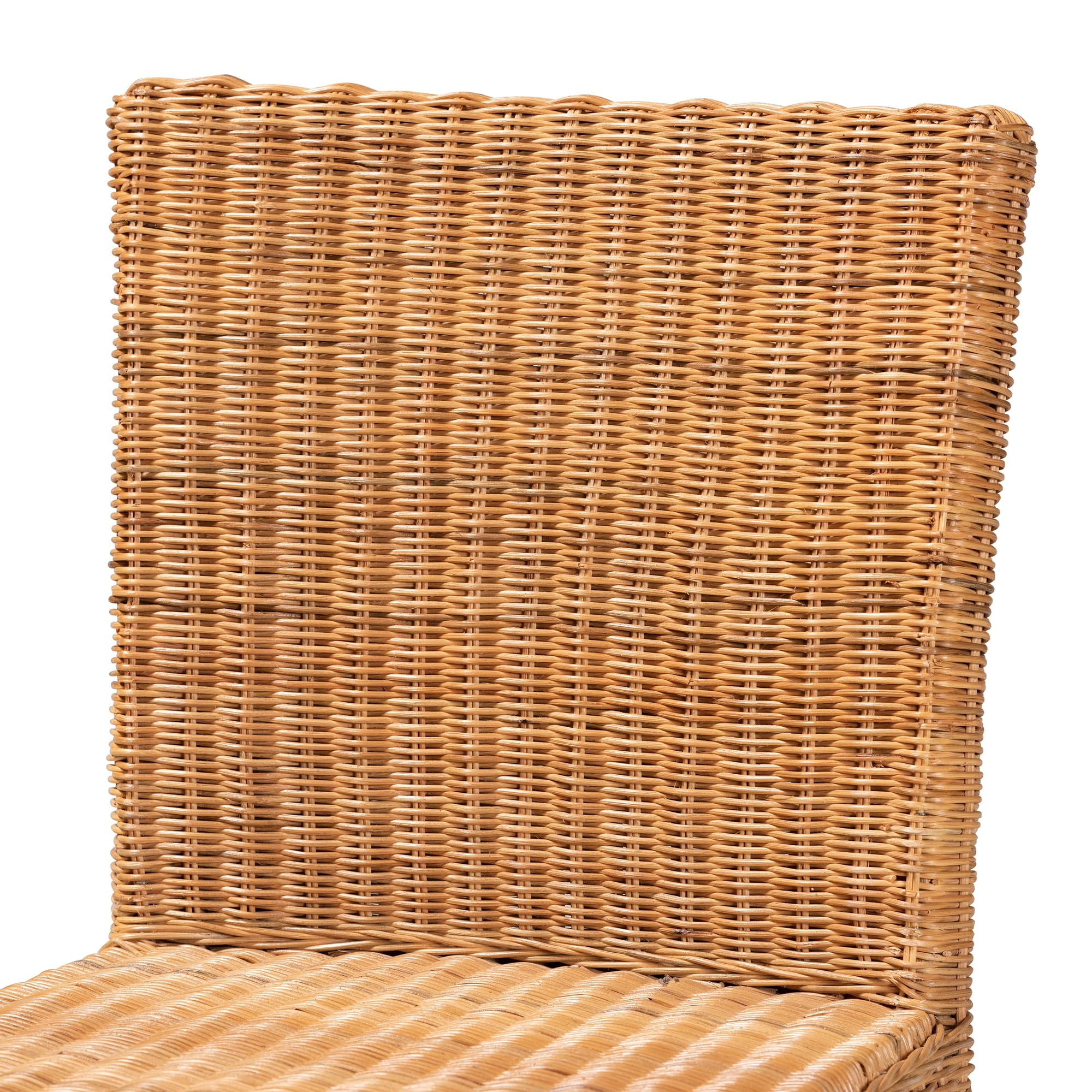 bali & pari Racquel Rattan Bar Stool, Natural Brown