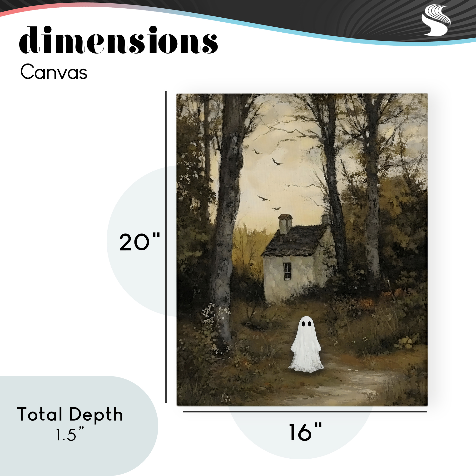 Little Ghost in Cottage Forest Canvas Wall Art, design by Arlington Prints