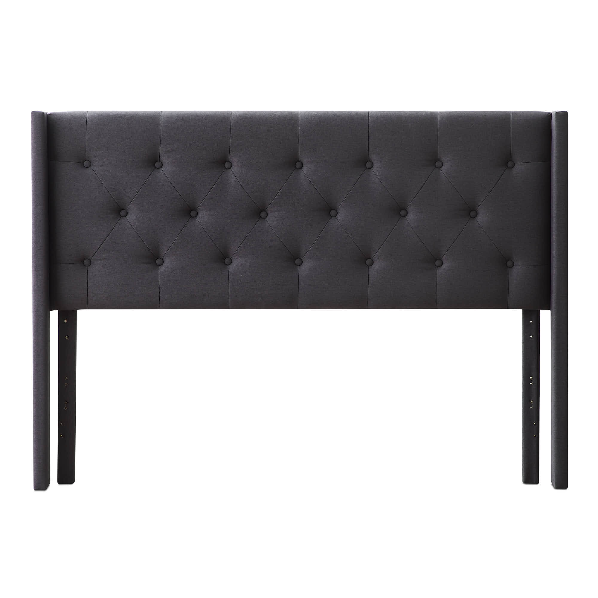 Rest Haven Button Tufted Upholstered Headboard, Queen, Charcoal - image 4 of 9