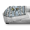 thumbnail image 3 of Cartoon Soft Flannel Fleece Throw Blanket, Birds Sitting on a Birch Trees Winter Forest Rectangle Frame, Cozy Plush for Indoor and Outdoor Use, 50" x 60", Baby Blue White, by Ambesonne, 3 of 6