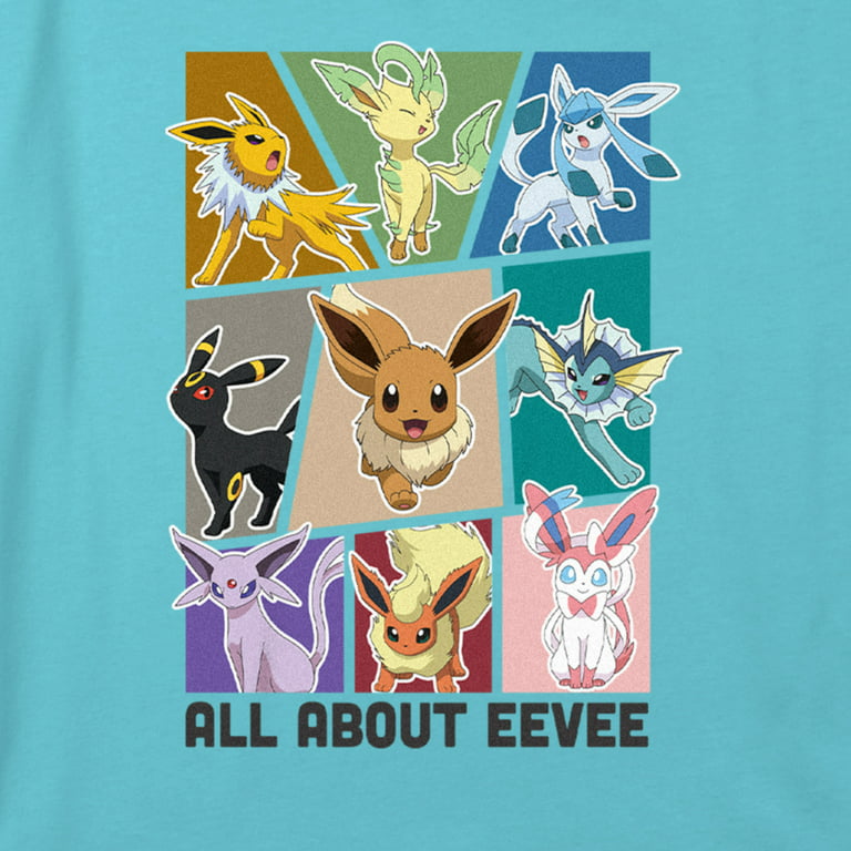 Girl's Pokemon All About Eeveelutions Graphic Tee Blue Small