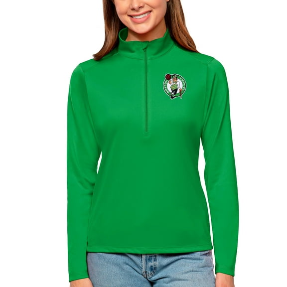 Women's Antigua Kelly Green Boston Celtics Tribute Half-Zip Top