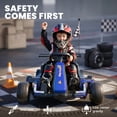 thumbnail image 4 of iYofe 12V Ride on Car for Kids, 360° Spin Drift Racing Go Kart with Powered PU Glowing Wheels, Water Spray Effect with Light, Music, Electric Ride On Toys for Boys Girls Age 3-8, Blue, 4 of 8