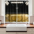 thumbnail image 2 of Teen Room Kitchen Curtains, Empty Basketball Arena Competition Game Winner Champion Success Theme, Two Panels Drapes with Rod Pocket Room Decor, 55" X 45", Pale Coffee Black, by Ambesonne, 2 of 3