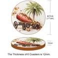 thumbnail image 3 of Coconut Jujube Tree 6pcs Round Microfiber Leather Coasters, 11x11 cm/4.3x4.3 in - Premium Table Drink Coasters Set for Home and Office, 3 of 6