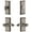 Antique Pewter, variant on Grandeur 827422 Carre Solid Brass Left Handed Single Cylinder Keyed Entry Leverset And