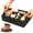02-Black, variant on Wooden Coffee Station Organizer, 4 Compartment K Cup Organizer for Counter, Farmhouse Coffee Bar Accessories Basket with Handles
