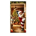 thumbnail image 2 of CREATITOY Christmas door cover Santa Claus reindeer door curtain festive party decoration door hanging door cover decoration, 2 of 6