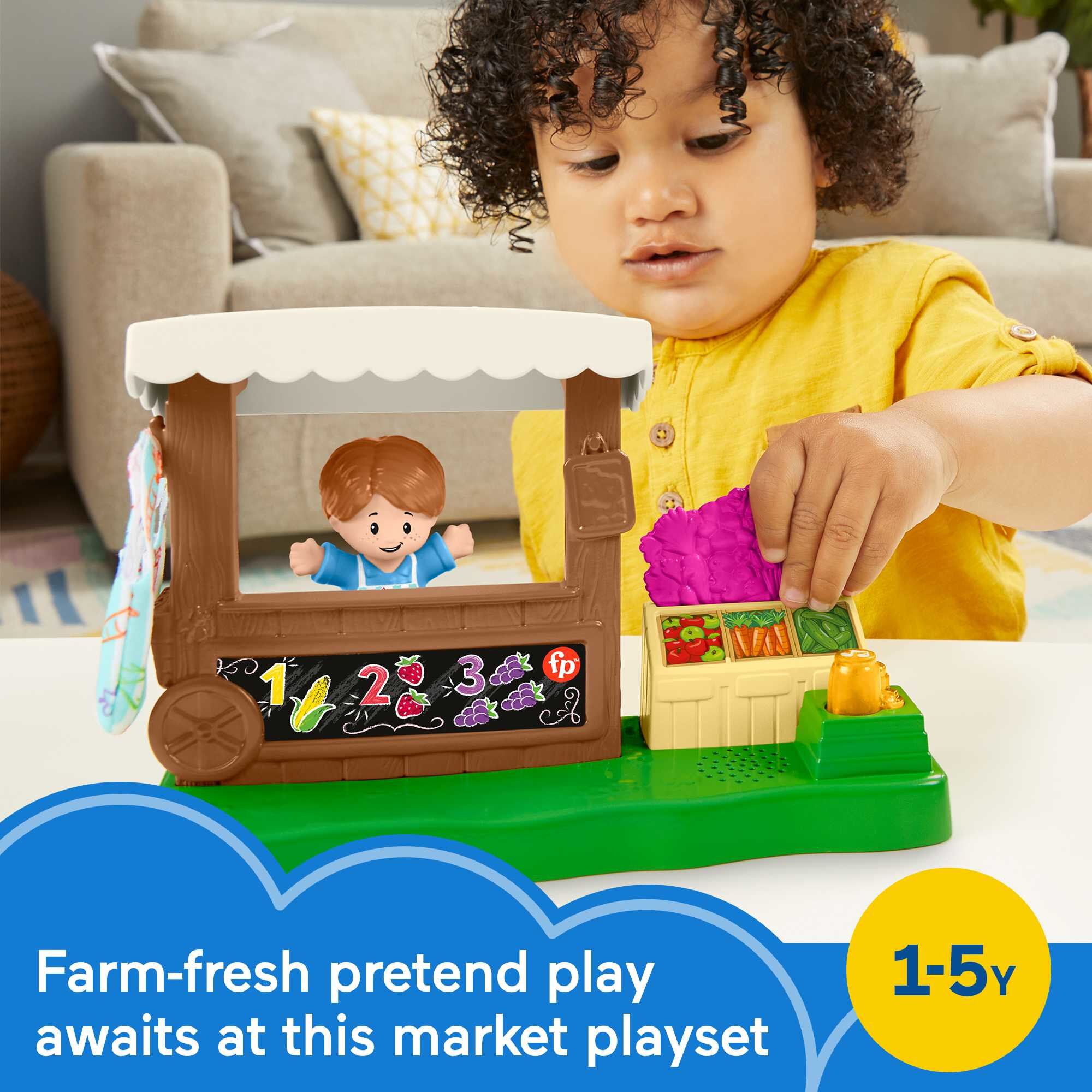 Fisher-Price Little People Farmers Market Toddler Playset with Light and Sounds, 4 Pieces - image 2 of 6