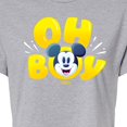 thumbnail image 3 of Disney - Oh Boy Mickey Face - Juniors Cropped Cotton Blend T-Shirt, 3 of 5