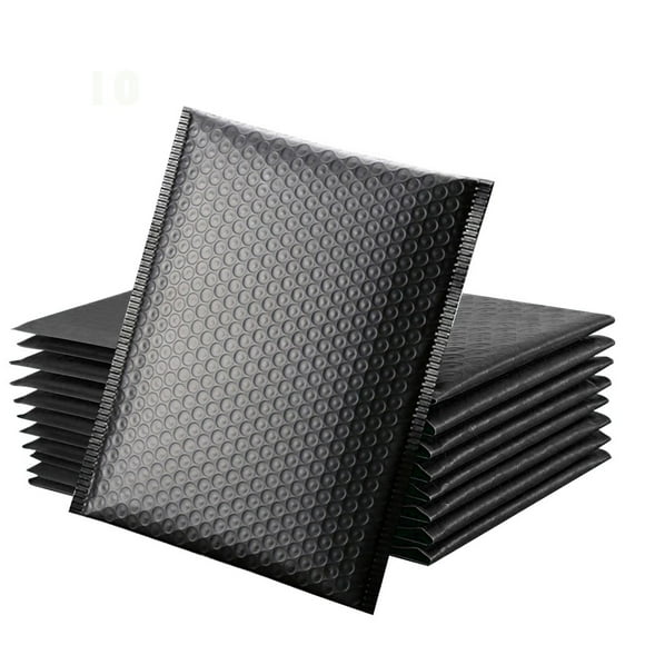 Binwennn Tiroirs à Chandails Rangement de Chaussures sous le Lit 10 Pcs Enveloppes Rembourrées Doublées Poly Auto-Scellant Noir
