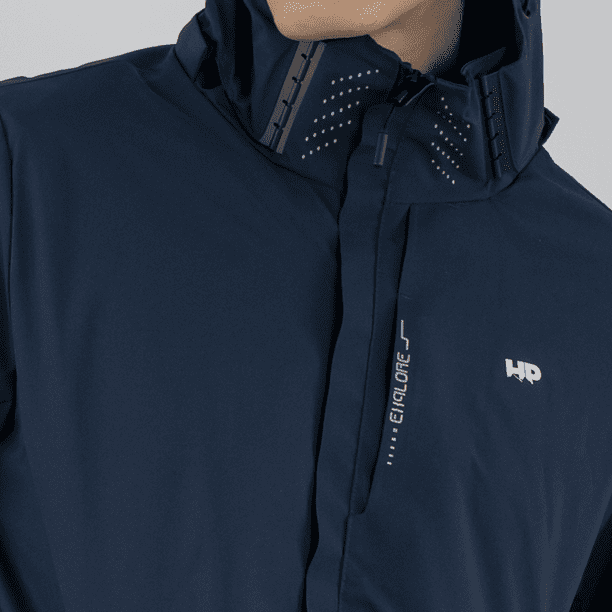 Chamarra rompevientos impermeable para hombre color azul talla grande hikepath
