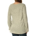 thumbnail image 2 of KENSIE Womens Gray Eyelet Bell Sleeve Scoop Neck Sweater S, 2 of 2