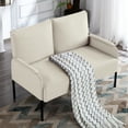 thumbnail image 2 of Gewnee 45.7”Small Modern Loveseat Couch,Fabric Upholstered 2-seater Sofa for Apartment or Small Living Room(Beige), 2 of 11