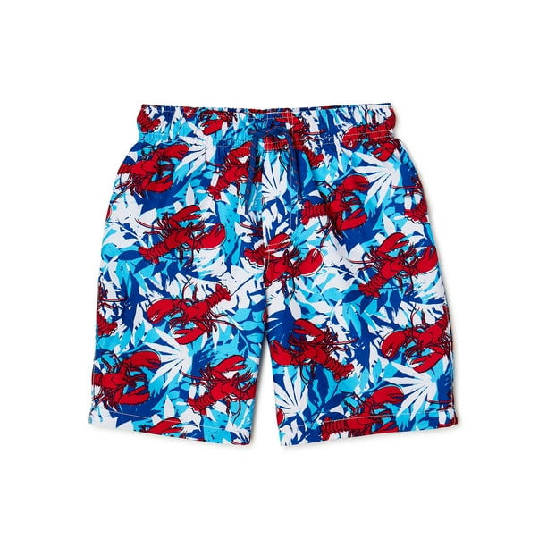 Wonder Nation - Wonder Nation Boys Lobster Everyday Swim Shorts, Sizes ...