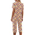 thumbnail image 6 of Womens Pajama Set 2026 Lounge Vintage Floral Printed Plus Size Short Sleeve and Capri Trousers Sets with Pockets, 6 of 7