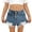 Blue, variant on Girls Ripped Jean Shorts 2-13Y Straight Leg Denim Shorts with Pockets 4-Button High Waist Summer Casual, Dark Blue 9-10 Years