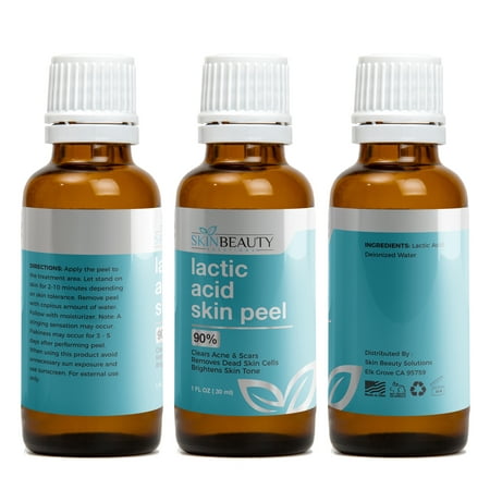 LACTIC Acid 90% Skin Chemical Peel | Alpha Hydroxy (AHA) For Acne, Skin Brightening, Wrinkles, Dry Skin, Age Spots, Uneven Skin Tone, Melasma, Hyperpigmentaion, Dark Spots & Large (Best Home Peel For Melasma)