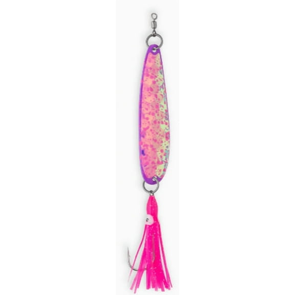 McOmie's 3 7/8" Salmon Glow Spoon w/ Hoochie Cotton Candy