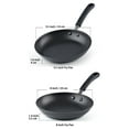 thumbnail image 3 of Cook N Home Nonstick Sauté Fry Pan Professional Hard Anodized (8 and 9.5 inch) 2 Piece Skillets Cookware Sets, Black, 3 of 9