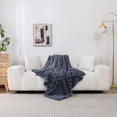 thumbnail image 2 of Kate Aurora Modern Lux Ultra Soft & Plush Ribbed Accent Throw Blanket - 50 in. W x 60 in. L - Assorted Colors, 2 of 5