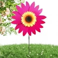 thumbnail image 3 of Molino Viento Giratorio Girasol Colorida Jardín Al Aire Libre (girasol Rosa Rojo), 3 of 9