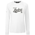 thumbnail image 2 of Women's Levelwear White San Diego Padres Slender Glide T-Shirt, 2 of 3
