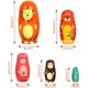 thumbnail image 2 of 5 piezas de 6 pulgadas de alto lindas muñecas anidadas - Artículos pequeños de madera hechos a mano con diferentes patrones - Muñeca Matryoshka Muñecas de madera hechas a mano Patrón de animales, 2 of 5
