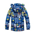 thumbnail image 4 of LRen Boys Geo Print Waterproof Hooded Jacket Compass Detail, Detachable Hood Zip Up Coat for Kids Ages 1-10, Outdoor Hiking School, 4 of 7