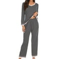 thumbnail image 5 of FAIWAD Pajamas Set for Womens Long Sleeve Tunic Tops and Loose Pants Plus Size Sleepwear with Pockets, 5 of 7