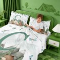 thumbnail image 3 of meiyoeat Green Letter C Monogrammed King Sheets For Boys,Rustic Animal Fox Bear Bedding,4Pcs,1 Flat Sheet,1 Fitted Sheet And 2 Pillowcases, 3 of 6