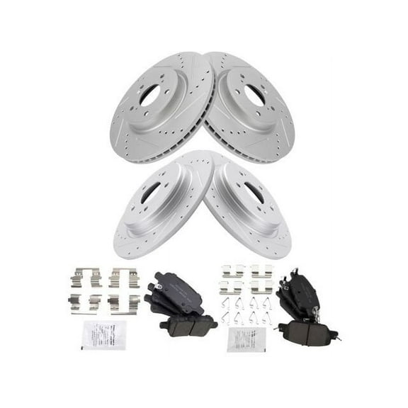 Front and Rear Brake Pad and Rotor Kit - Compatible with 2017 - 2020 Honda CR-V 2018 2019