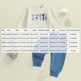 thumbnail image 3 of KPOPLK Kids Boy Clothes Toddler Baby 2PCS Outfits 1T 2T 3T 4T 5T 6T Long Sleeve Round Neck Letter Print Tops Pants Set White Size 12-18 Months, 3 of 4