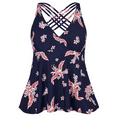 thumbnail image 1 of Firpearl Women's Tankini Swimsuits Cross Back Flowy Swim Tops Modest Swimwear, 1 of 6