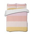 thumbnail image 2 of Quilts Full Size, Colorful Stripe Soft Comforter Bedding Set for Bed, Modern Pink Red Yellow Vertical Striped Lightweight Quilted Bedspread with Pillow Cover(2 Pieces) for All Season, 78x90 Inch, 2 of 6