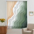 thumbnail image 3 of Sage Green Beach Sheer Curtains 54 Inches Long, Farmhouse Coastal Ombre Sea Waves Art Light Filering Curtains, Breathable Simi Curtain Privacy Drapes for Kitchen Bathroom Small Window Treatment, 3 of 9