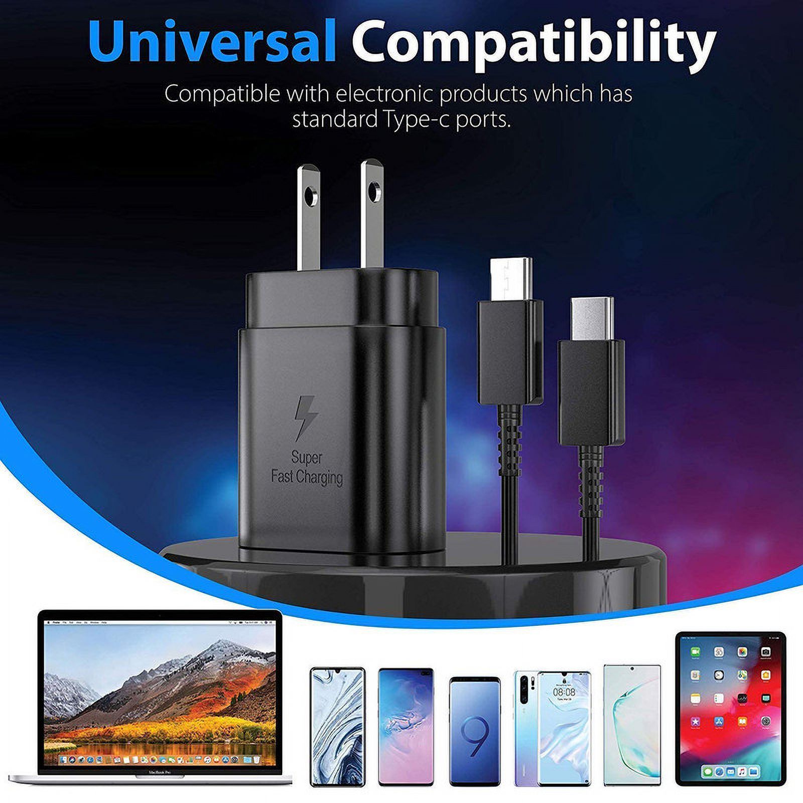 TTECH 25W USB-C Fast Charger with 3ft Cable, 2-Pack photo 2