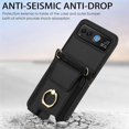thumbnail image 2 of Decase Fashion Hybrid Phone Case Compatible with Motorola Razr 40 Wallet Cover with Ring Crossbody Wrist Strap Lanyard Credit Card Holder Slot Fits for Motorola Razr 40 2023 Women Men,Black, 2 of 9