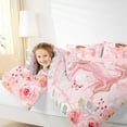 thumbnail image 4 of Homewish Cartoon Butterflies Unicorn Bedding Comforter Set 2pcs for Preppy Child,Dance Ballet Princess Twin Comforter Sets Microfiber,Pink Floral Rose Bow Knot Breathable Bedding Set, 4 of 8
