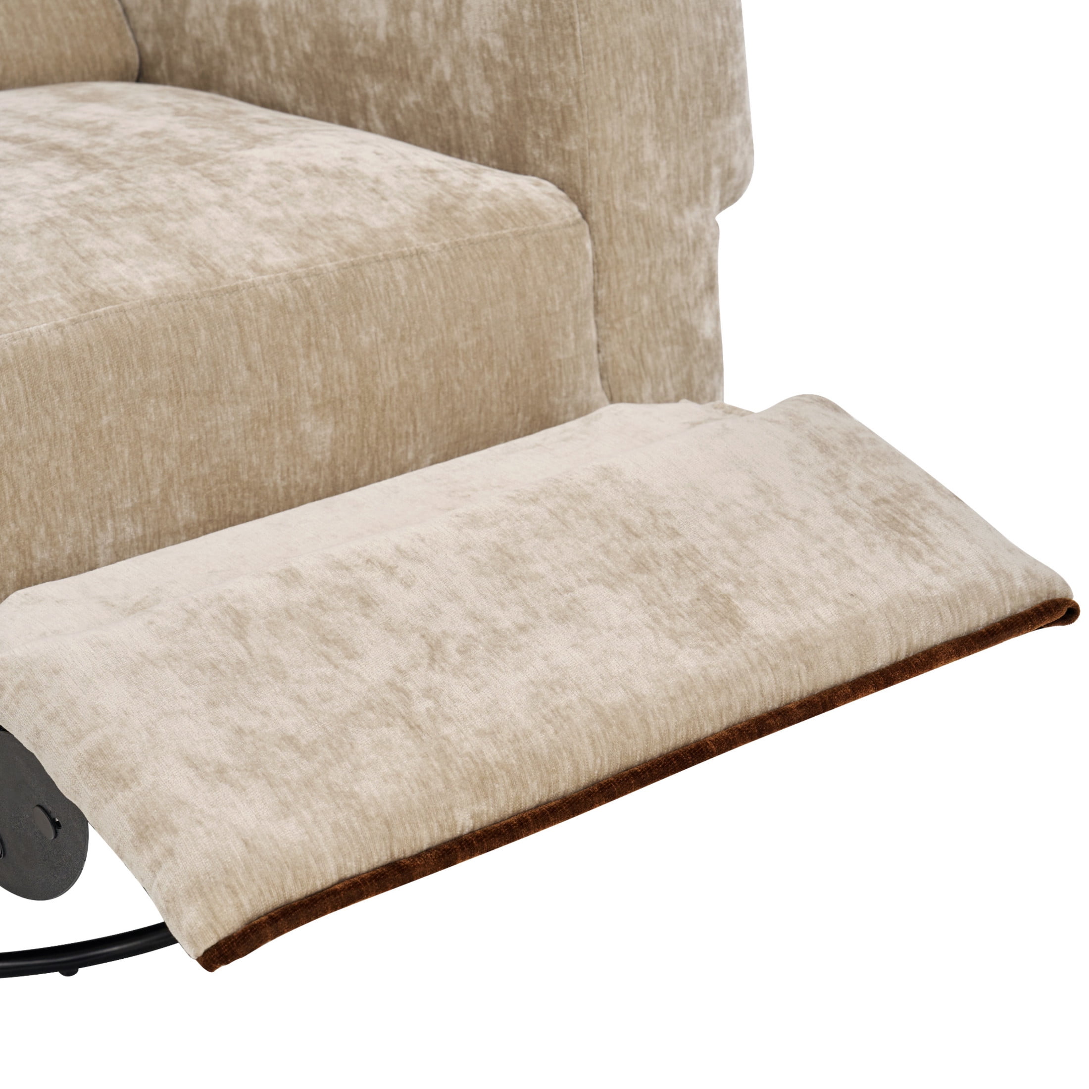 Christopher Knight Home Manual Nursery Recliner, 360° Swivel Rocker Sofa Chair in Chenille Fabric, Brown